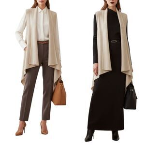 Lord And Taylor Light Grey Sweater Vest One Size 100 %Cashmere